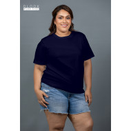 WOMENS PLUS T-SHIRT-NAVY BLUE-DWP 50001